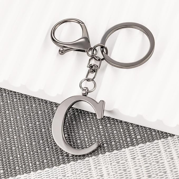 LAXPICOL Gold Letter A-Z Keychain for Women Bag Charms Purse Charms For Handbags Metal Alphabet Initial Letter Keychain