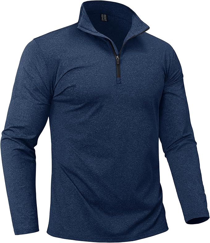 Boladeci Men's Quarter Zip Pullover Premium Fleece Lined Heather Long Sleeve Golf Shirts Midweight 1/4 Half Zip Sweatshirts