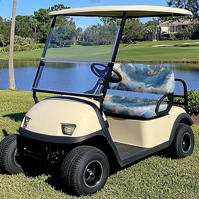 Fashion Print Golf Cart Seat Covers 2 Passenger Golf Cart Backrest Cover Golf Cart Seat Towel Gift for Friends