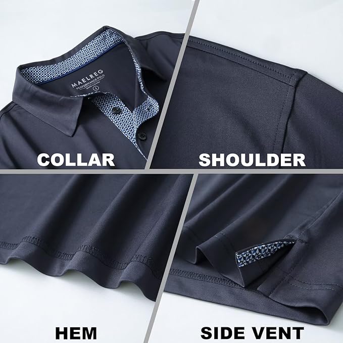 Mens Polo Shirts Short and Long Sleeve Casual Solid Stylish Dry Fit Performance Designed Collared Golf Polo Shirts for Men