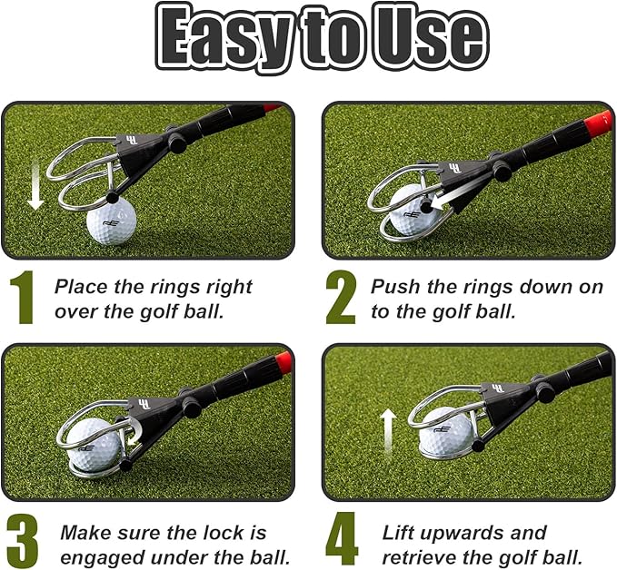 Dr.Acces Golf Ball Retriever - Premium Telescopic Stainless Steel Stick for Easy Golf Ball Pickup