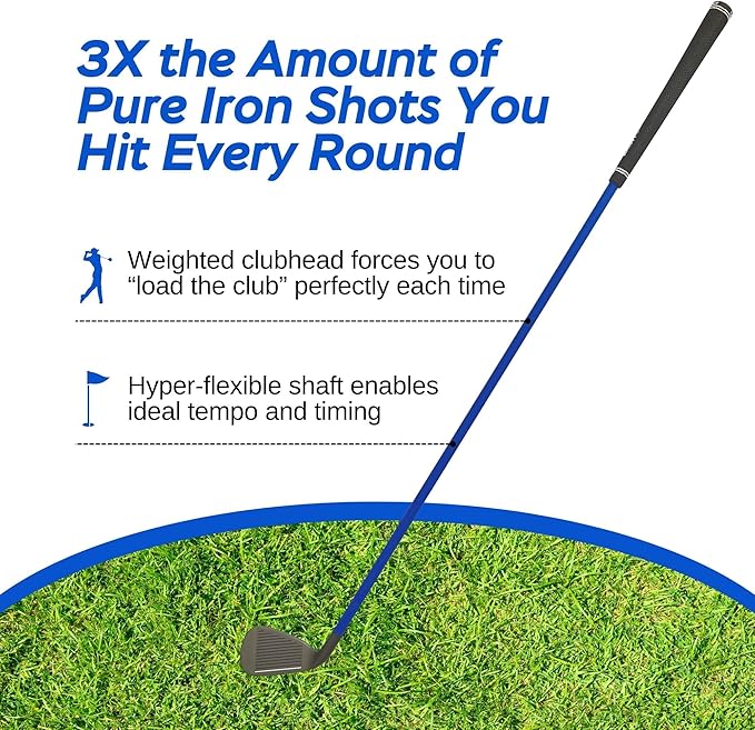 Lag Shot XL 7 Iron Swing Trainer for Taller Men – Longer, Flexible Shaft Designed for Height & Strength | Groove Tempo, Lag & Timing | Build a Whippy, Powerful Swing for Better Distance & Accuracy