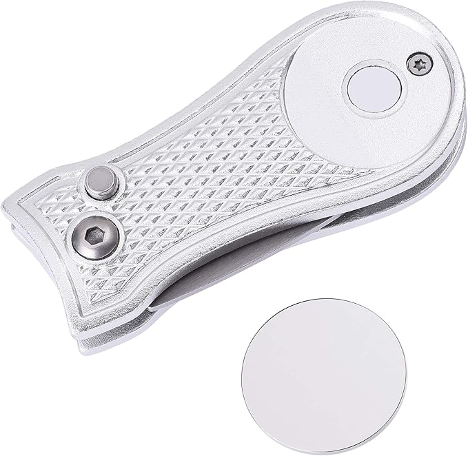Mile High Life Microfiber Waffle Pattern Golf Towel | Club Groove Cleaner Brush | Foldable Divot Tool with Magnetic Ball Marker (White Towel/Brush/Bone Divot)