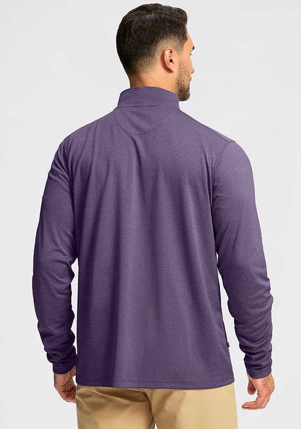 Obla Golf Quarter Zip Pullover for Men Mock Neck Sweatshirt Lightweight Sun Protection Men's Long Sleeve Golf Shirt