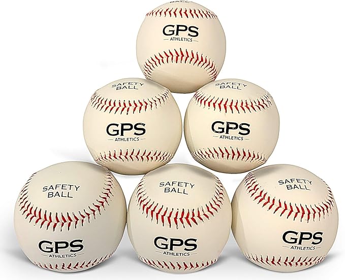 Grady's Pitching School GPS Athletics Low-Impact Soft Training Balls Set of 6 Practice Baseballs for Kids Coach Pitch Suitable for Beginners 6 pcs per Pack