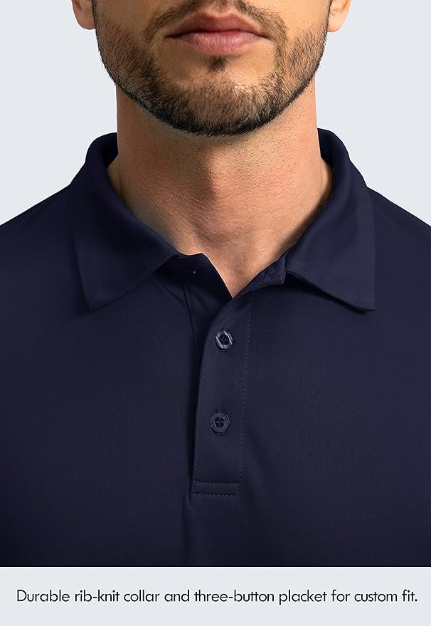 Men's Polo Shirt Long Sleeve Golf Shirts Lightweight UPF 50+ Sun Protection Cool Shirts for Men Work Fishing Outdoor