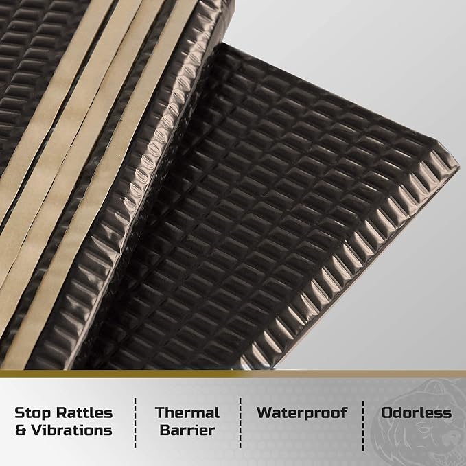 Siless Black 80 mil (2mm) 36 sqft Car Sound Deadening mat - Butyl Automotive Sound Deadener - Noise Insulation and Vibration Dampening Material (36 sqft)