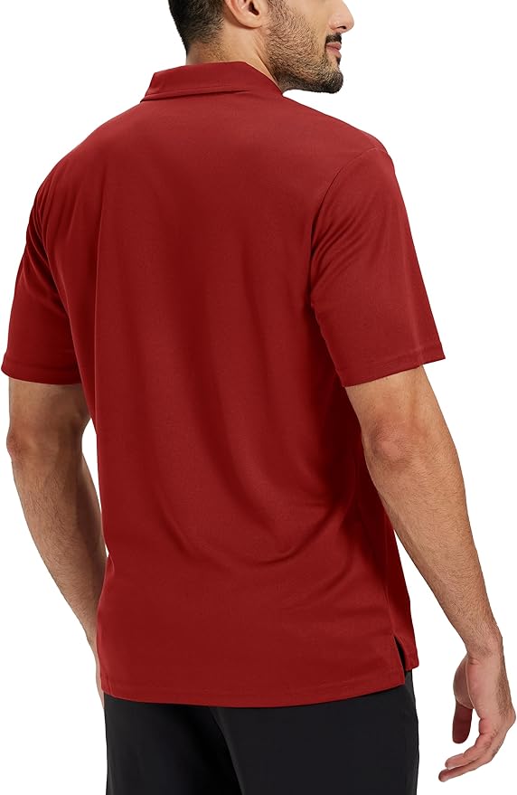 TACVASEN Mens Polo Shirts Short Sleeve Dry Fit Performance Breathable Golf Shirt with Collar Tennis Casual Business Work