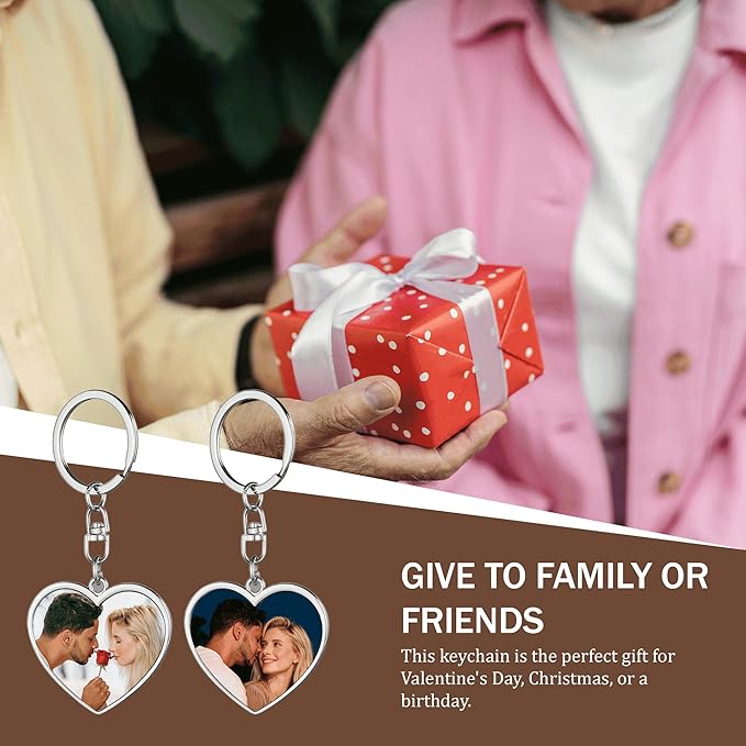 Custom Keychains with Picture Personalized Photo Logo Text Customized Key Chain for Boyfriend Dad Men Women Gifts