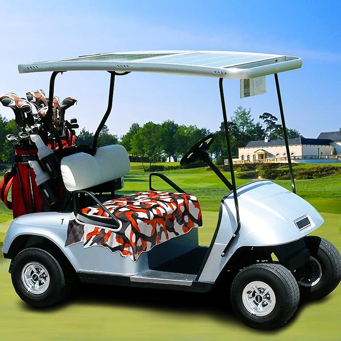 YOKYHOM Golf Cart Seat Covers, Red Golf Cart Seat Towel Blanket Keeps Seat Cool and Clean, 100% Microfiber, 51''x 31'', for EZGO, Club Car and More Golf Carts