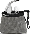 Golf Club and Golf Ball Cleaning Bag - Cleans Club Grooves, Waterproof Clean Face Tech, Detachable Clip, Machine Washable, Stay-Dry Exterior,Golf Gift for Men(1, GRAY)