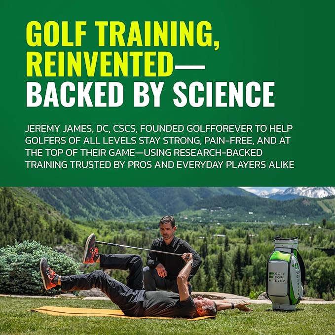 GolfForever Swing Trainer – Golf Training & Fitness System for Strength, Flexibility & Swing Power – Includes 30-Day Membership & Training Bar for Golf-Specific Workouts