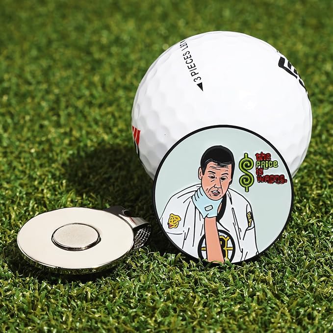 Enamel Golf Ball Marker with Magnetic Hat Clip - Funny Golf Accessories - Great Gift for Golf Lovers