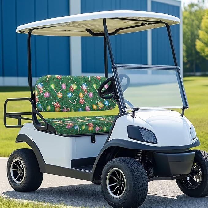 Golf Cart Seat Covers, Universal Fit & Nonskid Bottom Fits for Club Car 2 Person Seats Golf Carts