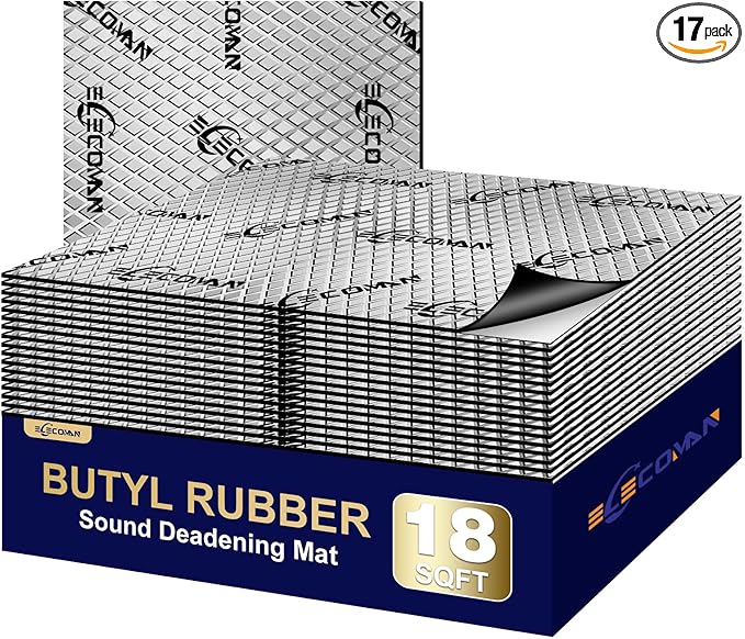 Car Sound Deadening Mat-80 mil 18 sqft Sound Deading Material - Butyl Automotive Sound Deadener, Audio Noise Insulation and Vibration Dampening