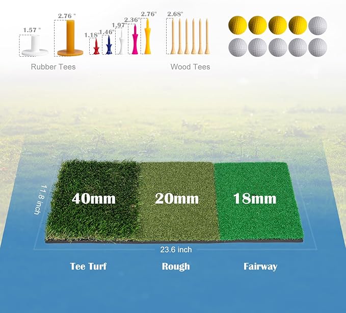 Golf Net, 10 x 7ft Backyard Practice net, Golf Hitting,Driving Net with mat for Indoor/Outdoor