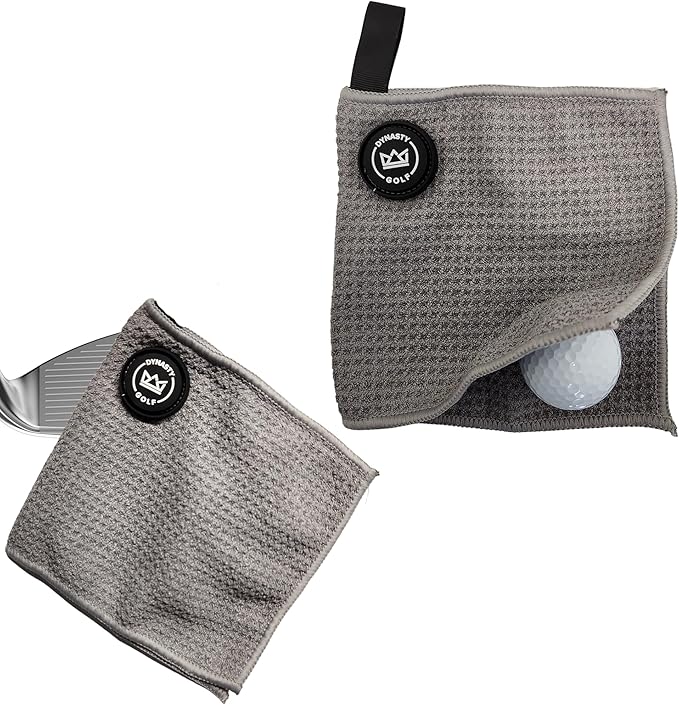 Golf Ball Towel - Small Magnetic Greens Towel - Golf Ball Cleaner for Around The Greens - Pocket Towel and Magnet Hand Towel