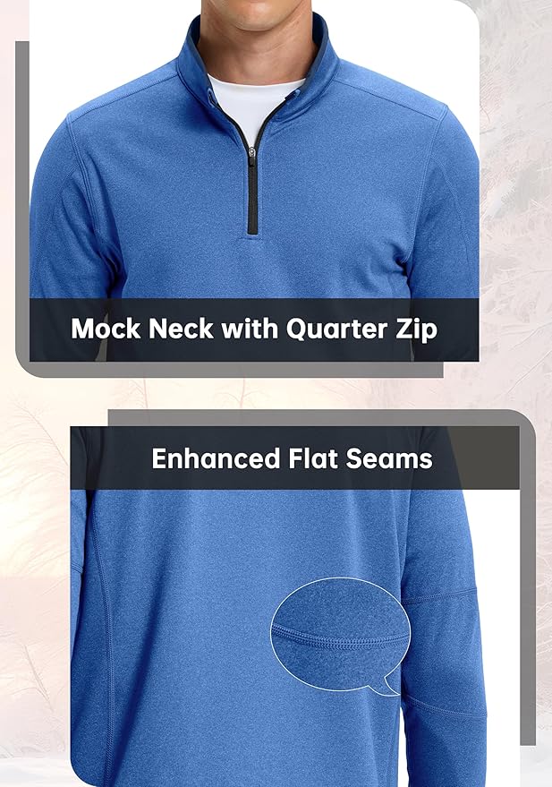 G Gradual Quarter Zip Pullover for Men Fleece Lined Sweatshirt Long Sleeve Winter Golf Shirt Mock Neck Polo Running Sweater