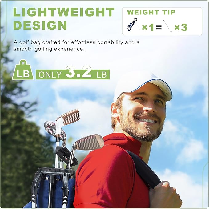 Golf Lightweight Stand Carry Bag– Easy to Carry and Durable Pitch n Putt Golf Bag for The Driving Range, Par 3 and Executive Courses，Fits Up to 5-6 Clubs