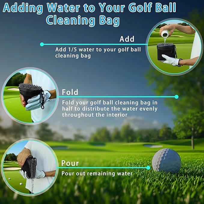 Golf Cleaning Kit Accessories,Golf Club Ball Cleaning Bag,Gift for Christmas,Club Ball Cleaning Bag,Club Brush with Water,Divot Repair Tool,Club Sharpener-Gifts for Men&Women