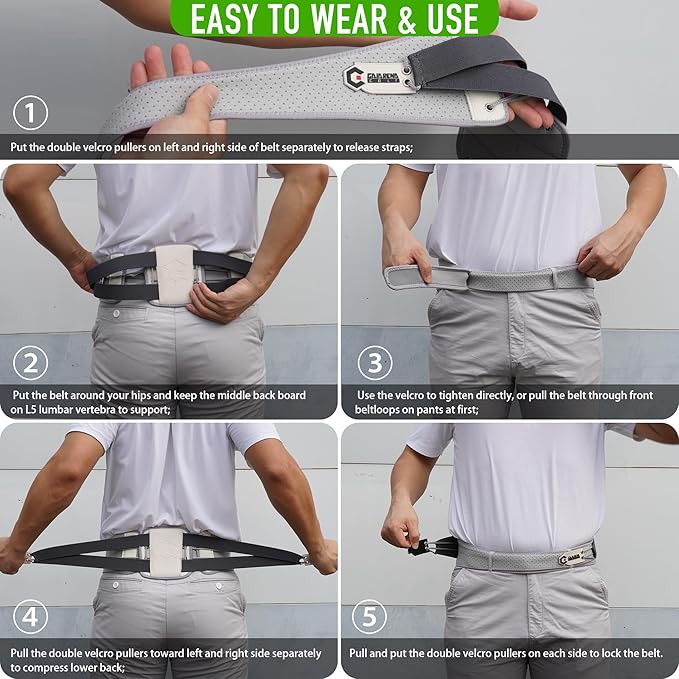 GAIARENA Golf Lower Back Support Belt for Golfers Swing Training Equipment Support & Tighten Waist & HIPS, Protect Lower Back, Prevent Musculoskeletal Damage