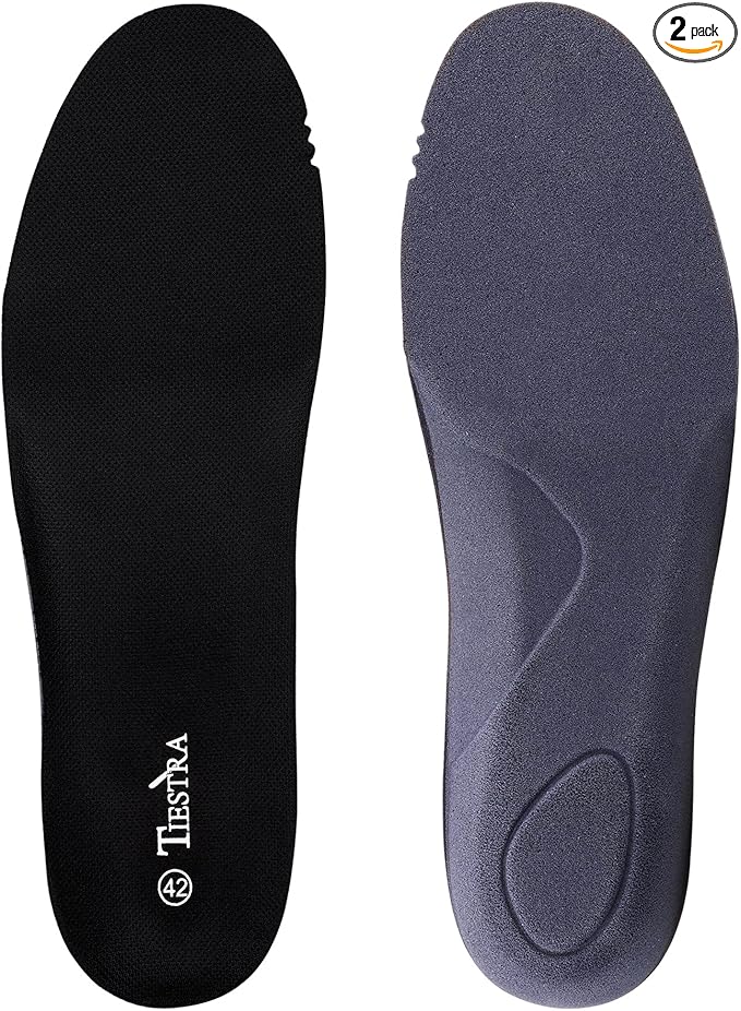 Insoles for Mens Memory Foam Shoe Inserts,Replacement Insoles for Work Boot Running Shoes-Shock Absorption and Cushion for Feet Relief,Comfort Inner Soles for Everyday Use Black 43EU/US10