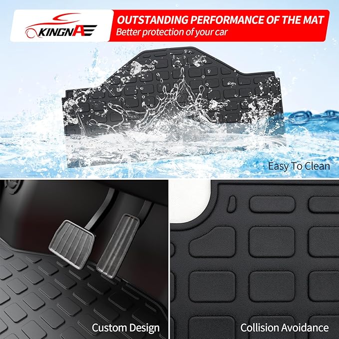 Floor Mats Compatible with 2023-2025 Evolution D5 Golf Cart (D5 Ranger and D5 Maverick with and Without The Plus) 2+2 Model TPE All Weather Guard Protector Accessories