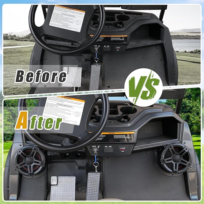 Under Dash Kick Speaker Pod Brackets for E-Z-Go TXT 1994+ Golf Cart Accessories, Front Kick Panels Loudspeaker Mount Support for 6.5" Speakers, High-Density PP Plastic, 2PCS