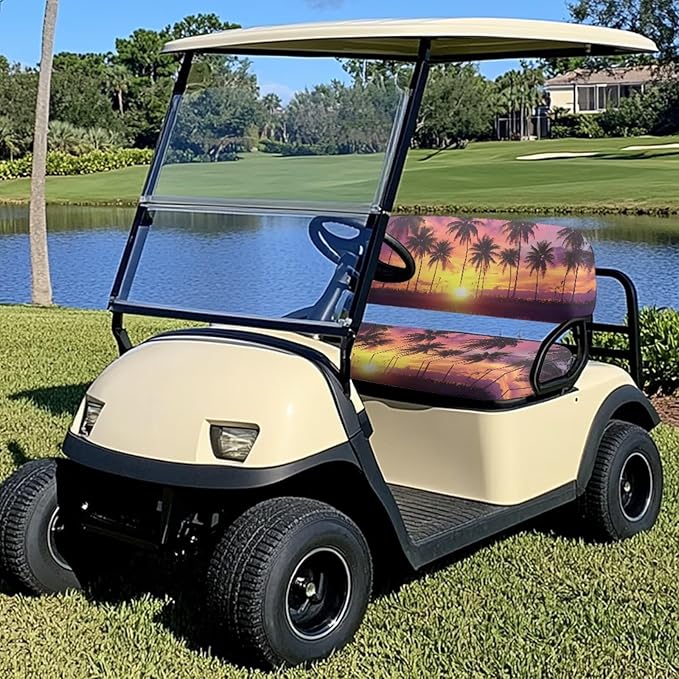 Fashion Print Golf Cart Seat Covers 2 Passenger Golf Cart Backrest Cover Golf Cart Seat Towel Gift for Friends