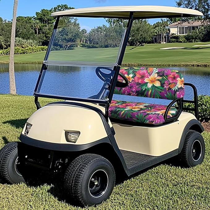 Fashion Print Golf Cart Seat Covers 2 Passenger Golf Cart Backrest Cover Golf Cart Seat Towel Gift for Friends