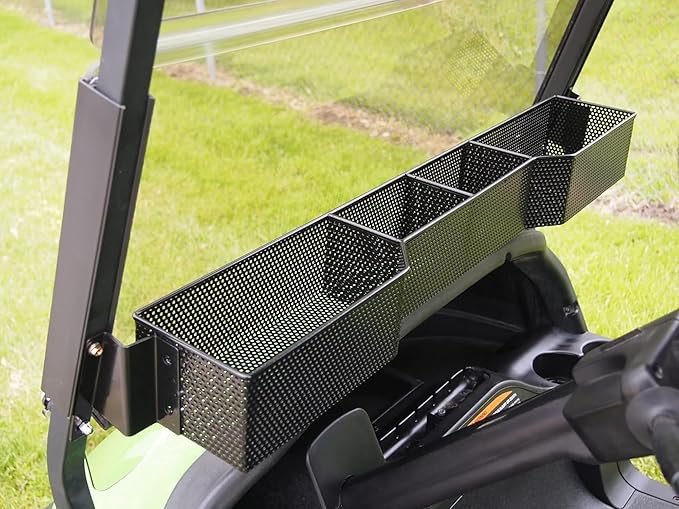 Huskey Golf Cart Front Basket Storage Basket Dash Basket Compatible W/EZGO TXT/RXV,Club Car DS (2000.5+) Precedent/Tempo/Onward,Yamaha G29 Drive2 2007+ One Piece Solid Design & Larger Compartments