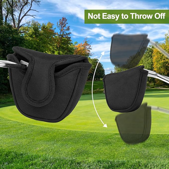 Golf Putter Covers Mallet Putter Headcover with Magnetic Closure Golf Club Cover for Most Brand