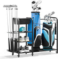 niffgaff Golf Bag Organizer Golfing Storage Stand for Garage Golf Bags Golfing Rack with Wheels Black