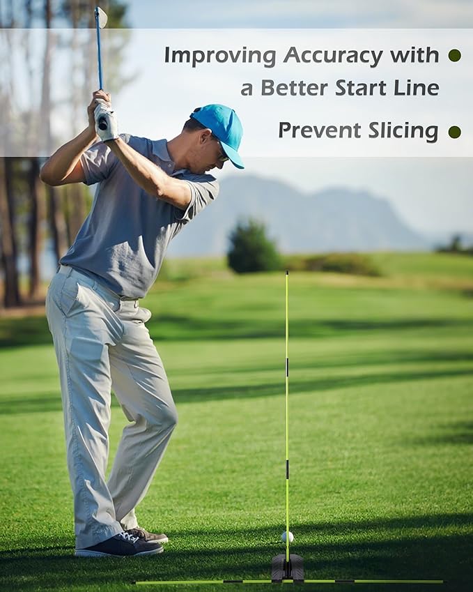 Golf Alignment Sticks, Golf Swing Trainer with Angle Plate/Holder Sets, Posture Corrector Golf Trainging Aid, Swing Plane Trainer for Aiming, Putting, Swing/Professional Golf Practice Tools