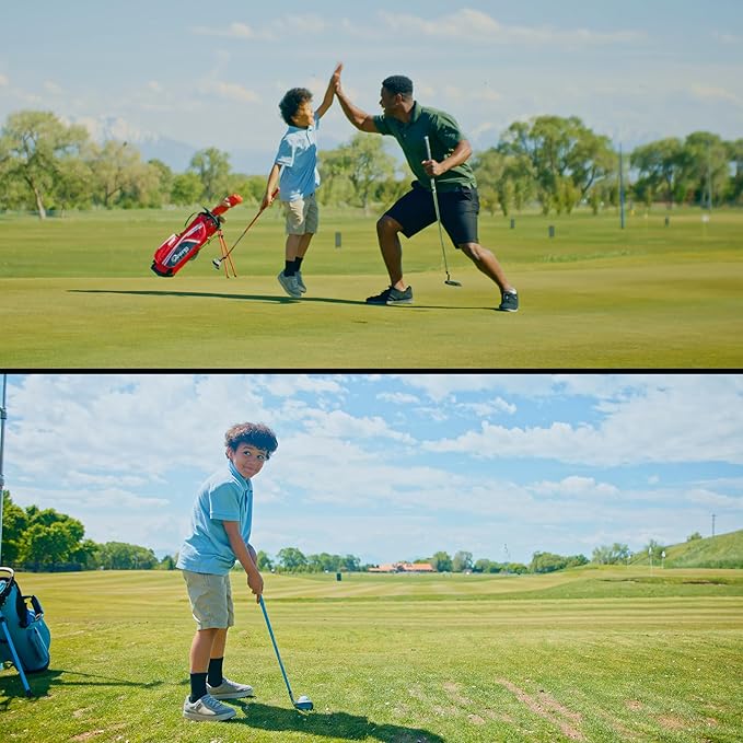 Shorties Golf - Kids Golf Club Set | Perfect for Toddler Golfers and Kids 34"-38" Tall | EasyCarry Stand Bag | Driver, 7-Iron, Putter, Headcover, and Rain Cover