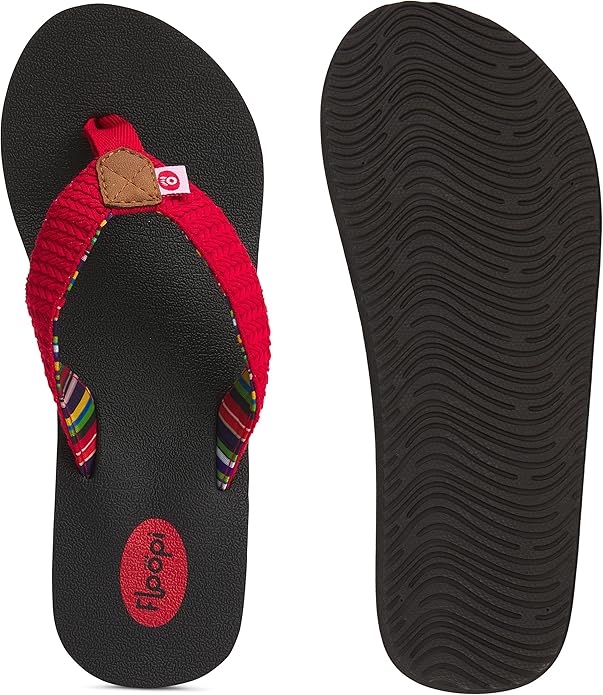 Floopi High Heel Wedge Sandals for Women-Comfort Yoga Mat Footbed for Support, Flip Flop Thong Platforms for Summer