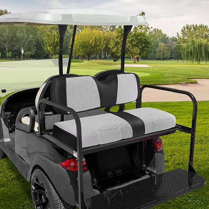 iLSKW Golf Cart Seat Covers - Breathable Fabric Universal Rear Seat Cover for Club Car, Ezgo, Yamaha