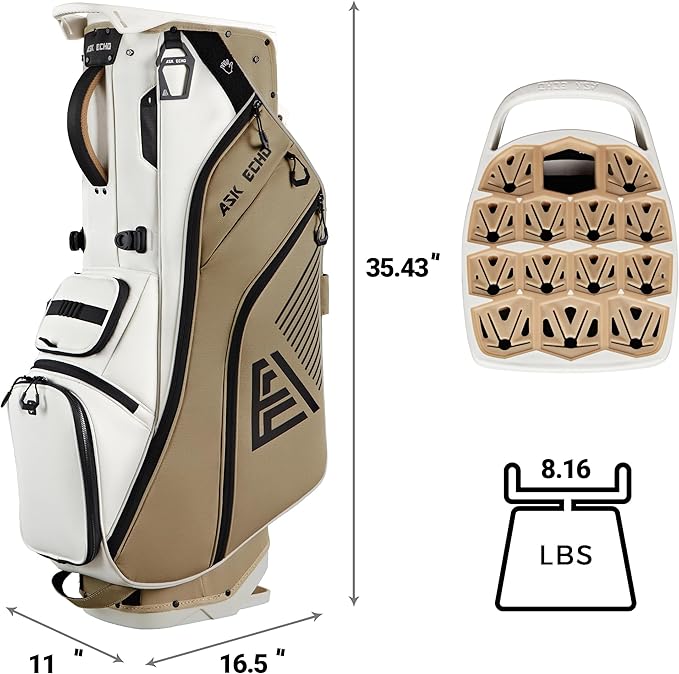 ASK ECHO ST-Lock Mecha 14 Way Dividers Quiet Hybrid Stand Bag for Men & Women