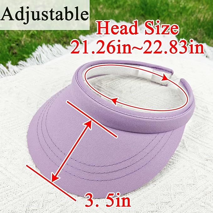 2 Pack Visor Women Men Sun Hat Clip On Visors Adjustable Sport Wide Brim Cap