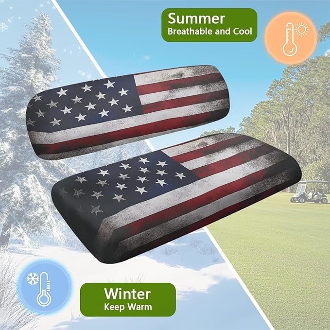 Golf Cart Seat Covers, Universal Fit & Nonskid Bottom Fits for Club Car 2 Person Seats Golf Carts