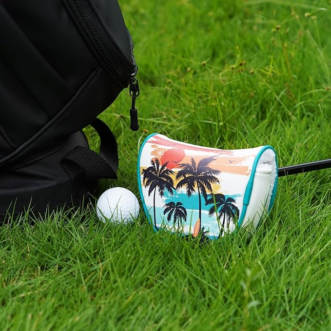 Golf Putter Cover Half Mallet Golf Club Head Covers Protector Magnetic Closure for Scotty Cameron Taylormade Odyssey Club Headcover Coco