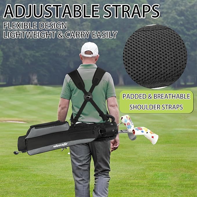 Golf Stand Bag,Lightweight Small Golf Bag,Medium Golf Carry Bag, 2-3Way Divider Men and Women with Adjustable Shoulder Strap Multiple Pockets with Golf Putter Covers