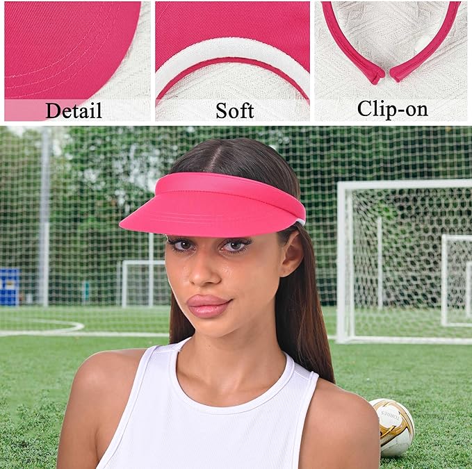 3 Pack Sports Sun Visor Hat Women Men Adjustable Clip On Visors Outdoor Golf Beach Cap