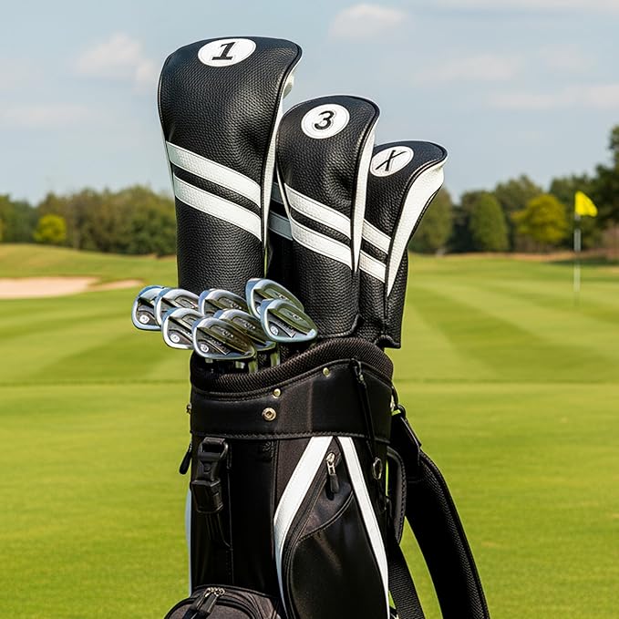 ProActive Sports Vintage Golf Club Head Covers | Classic Leather Look