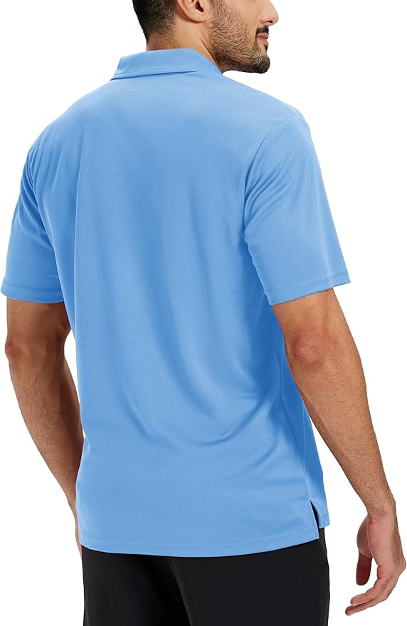 TACVASEN Mens Polo Shirts Short Sleeve Dry Fit Performance Breathable Golf Shirt with Collar Tennis Casual Business Work