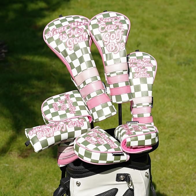 Craftsman Golf Club Cover Golf Head Cover for Driver Fairway Hybrid/Utility Woods Headcover Set Putter Head Cover for Mallet Blade DF3