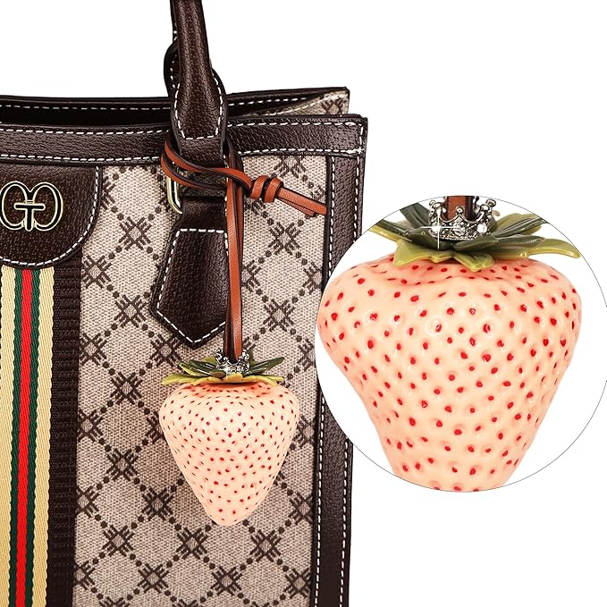 Cherry Bag Charm, Cute Strawberry Fruit Bags Charm Purse Charms Keychain Women Bag for Handbag