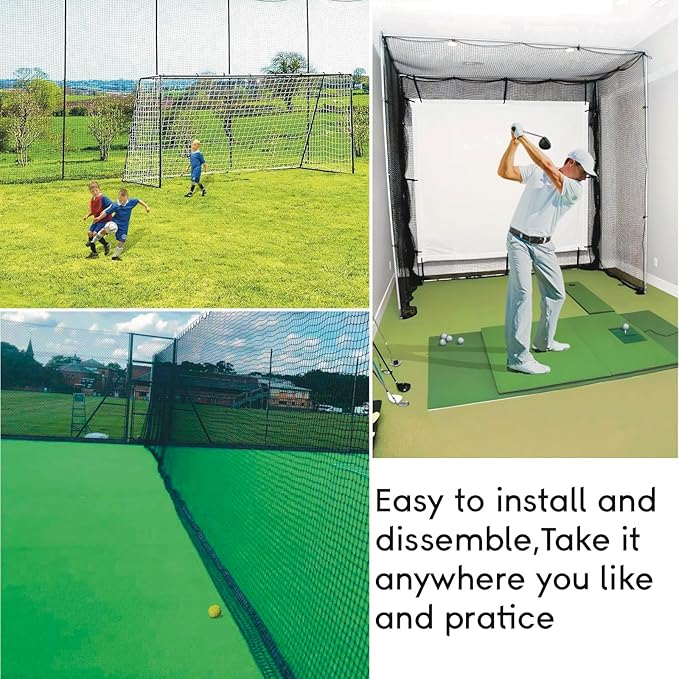 Golf Practice Net,Heavy Duty Nylon Golf Hitting Net,Golf Net Outdoor Indoor with Wire Hanging Kit,Golf Nets for Backyard Driving，Golf,Baseball, Hockey, Soccer（10/15/20/25/30ft