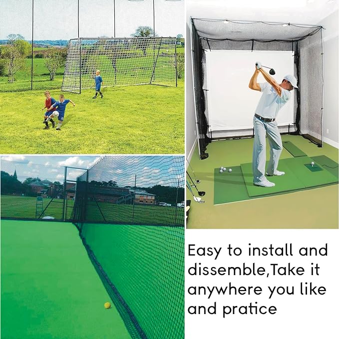 Golf Practice Net,Heavy Duty Nylon Golf Hitting Net,Golf Net Outdoor Indoor with Wire Hanging Kit,Golf Nets for Backyard Driving，Golf,Baseball, Hockey, Soccer（10/15/20/25/30ft