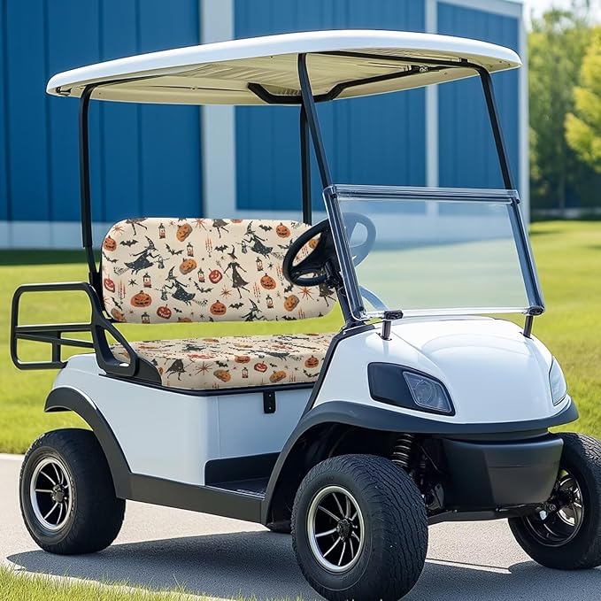 Golf Cart Seat Covers, Universal Fit & Nonskid Bottom Fits for Club Car 2 Person Seats Golf Carts